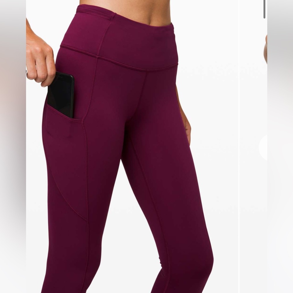 Lululemon Fast and Free Crop II 19" Nulux Marvel purple running tights size 2